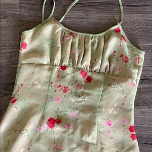 COPY - Vintage Floral milkmaid paisley green sundress